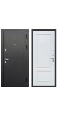 Дверь мет. ТОЛСТЯК Букле черный Белый ясень 860 правая