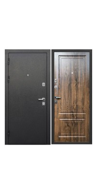 Дверь мет. ТОЛСТЯК Букле черный Грецкий Орех 960 левая