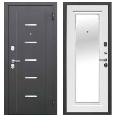 Дверь мет. 7,5 см Гарда Серебро ЗЕРКАЛО фацет Белый Ясень 860 правая (Россия) г.Йошкар-Ола 56,2кг