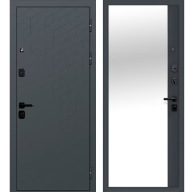 Дверь мет. 9 см Концепт Сатин графит зеркало 860 правая (Россия) г.Йошкар-Ола